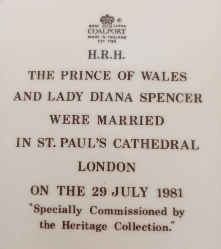 Large Coalport Plate - The Marriage of Lady Diana and The Prince Of