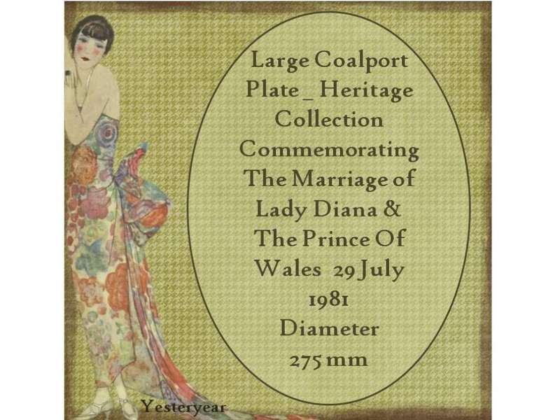 Large Coalport Plate - The Marriage of Lady Diana and The Prince Of