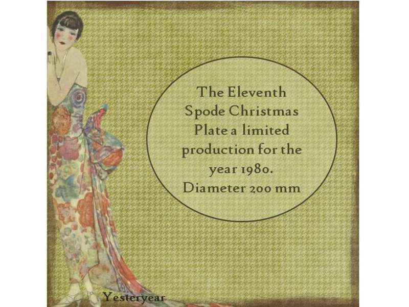 The Eleventh Spode Christmas Plate a limited production for the year 1980
