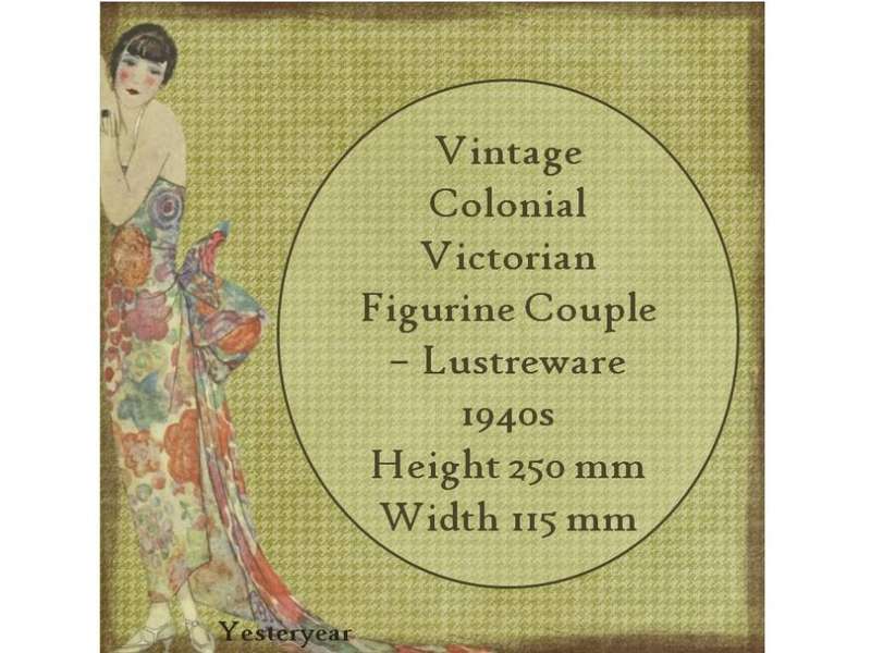 Vintage Colonial Victorian Figurine Couple  Lustreware