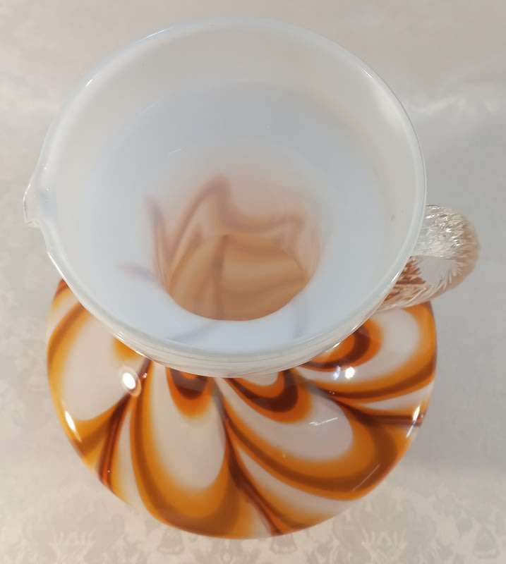 1970s V.B. Opaline, Florence, Made in Italy Empoli Marbled Jug