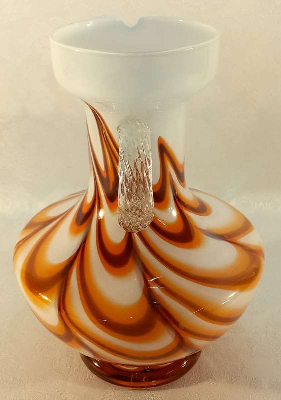 1970s V.B. Opaline, Florence, Made in Italy Empoli Marbled Jug