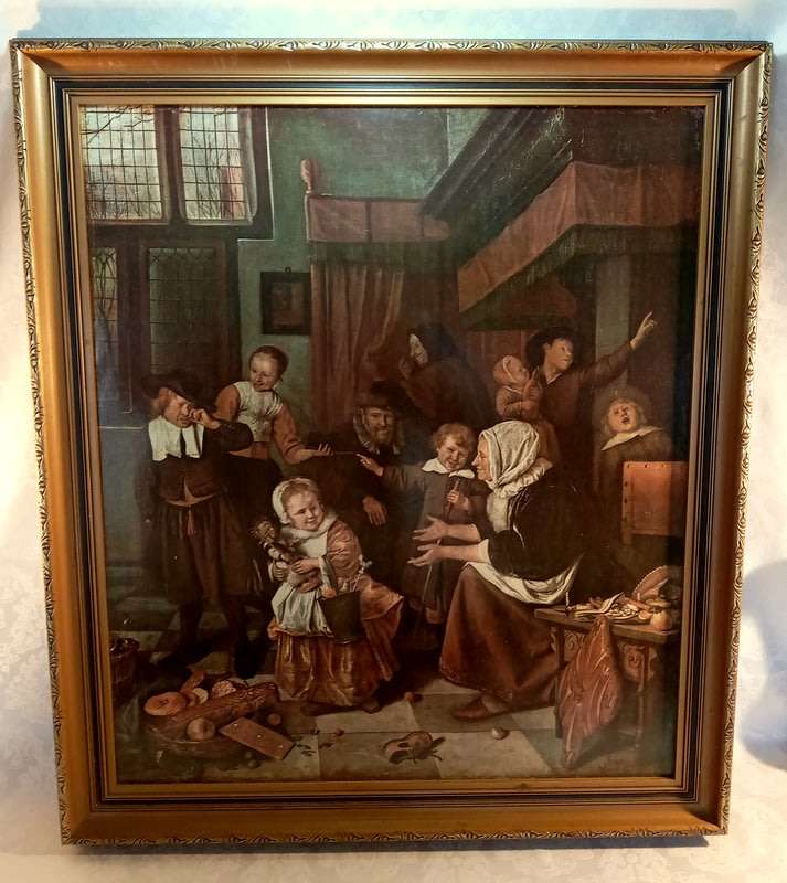 Framed print of Het ST. Nicolaasfeest. Ian Steen (1626-1679) Printed in the Netherlands