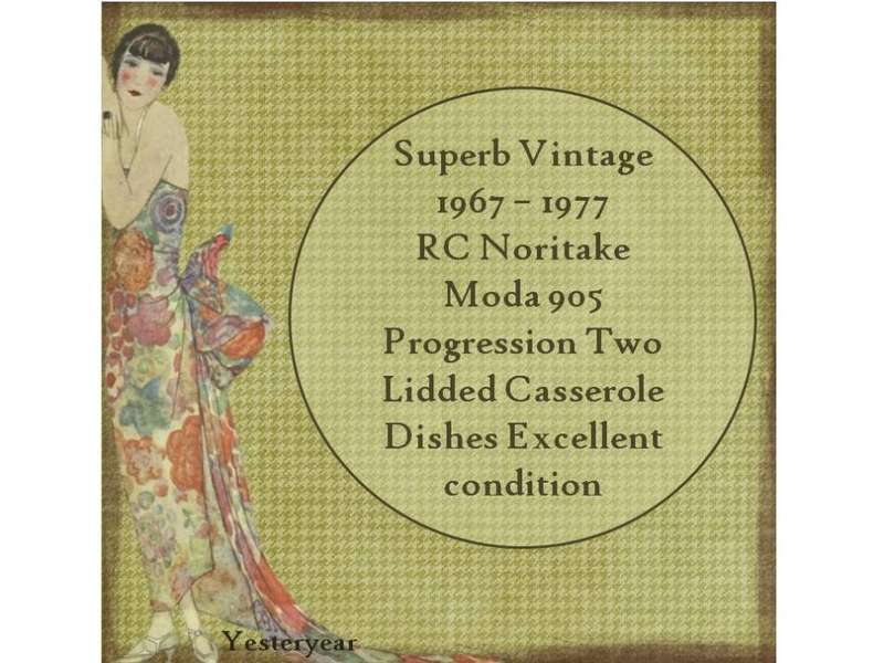 Vintage 1967-1977 RC Noritake Moda 905 Progression Lidded Casserole Dishes
