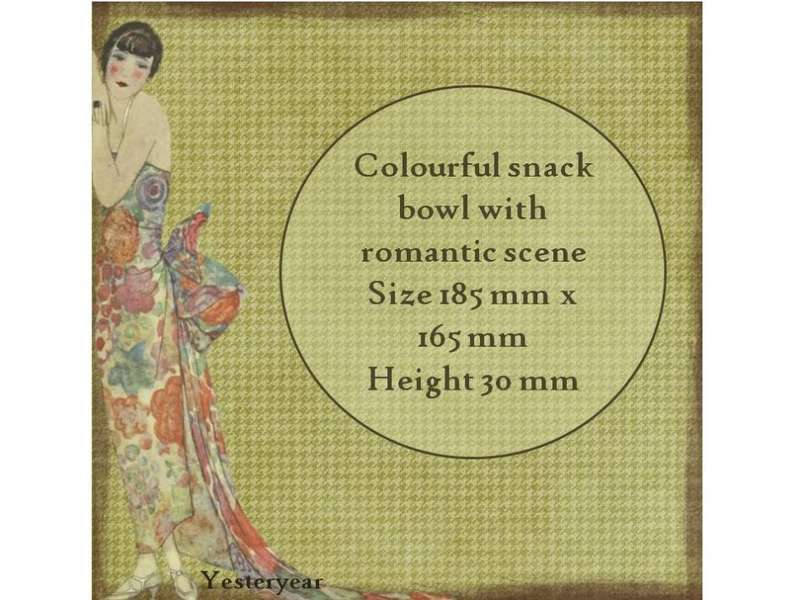 Colourful snack bowl with romantic scene