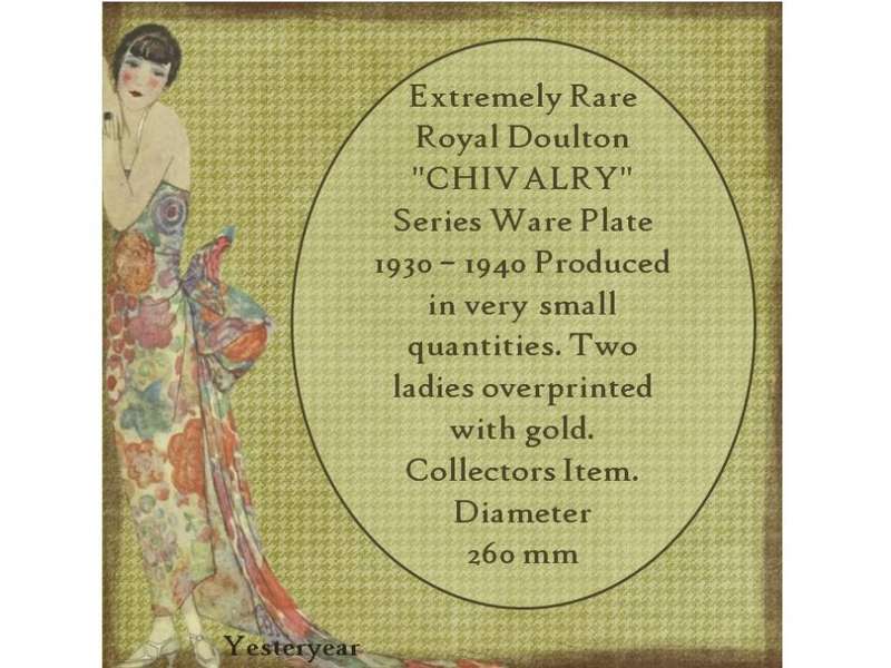 Extremely Rare Royal Doulton "CHIVALRY" Series Ware Plate 1930  1940