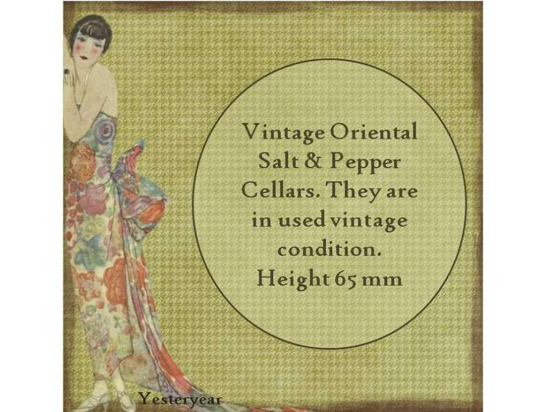 Vintage Oriental Salt & Pepper Cellars (please read description)