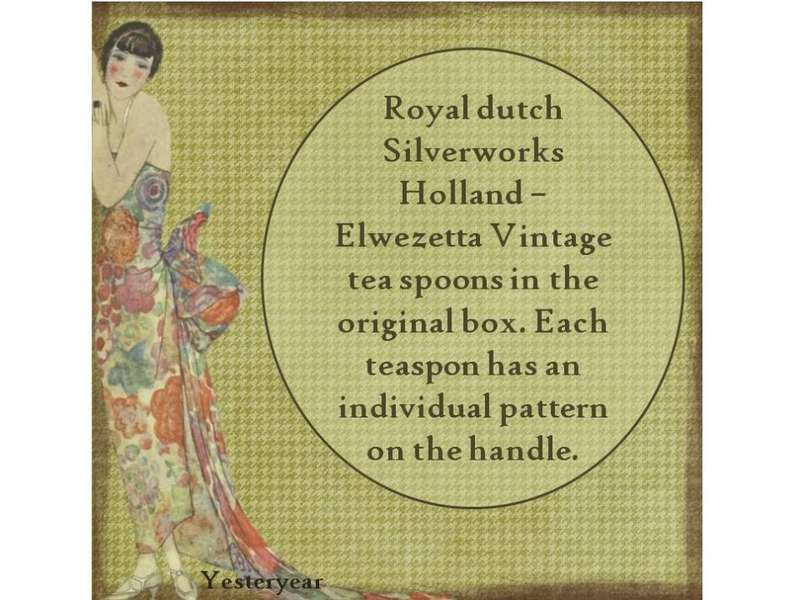 Royal Dutch Silverworks Holland  Elwezetta Vintage tea spoons