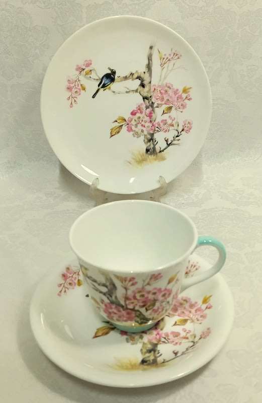 Queen Anne Trio Shangri-La Bird Teacup and Saucer