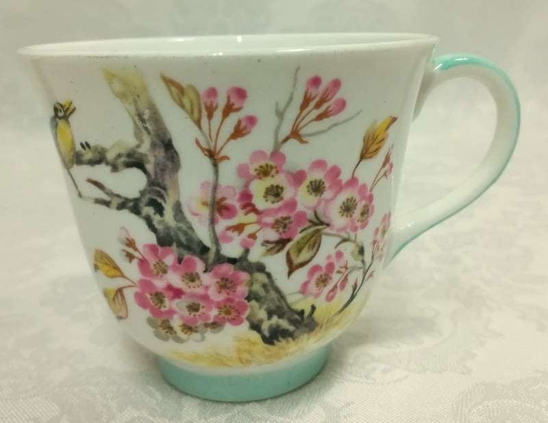 Queen Anne Trio Shangri-La Bird Teacup and Saucer