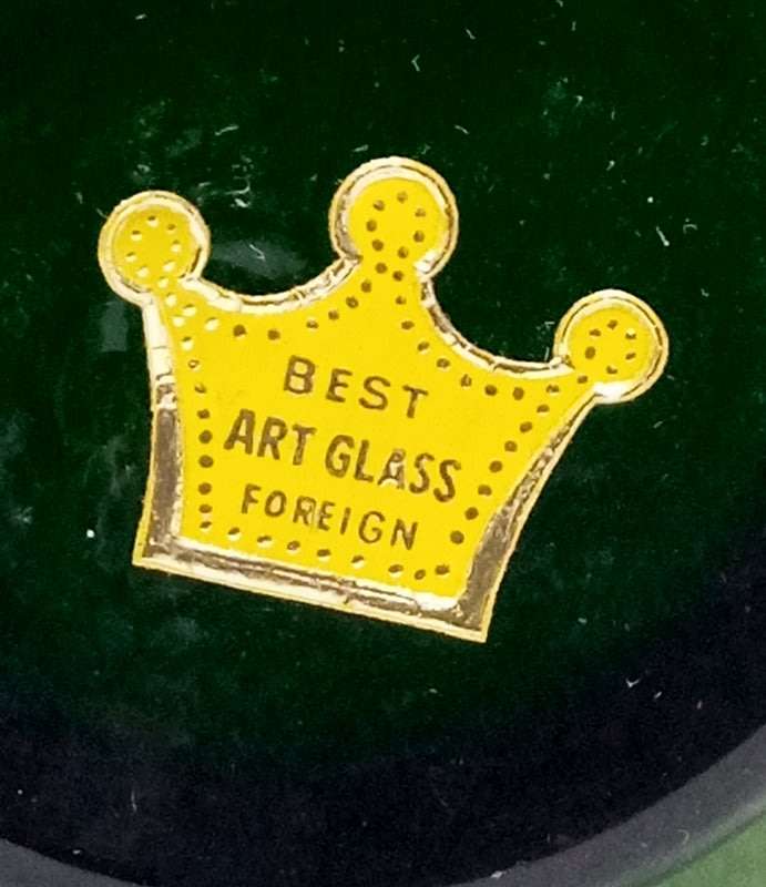 Three Amazing Japanese Best Art Glass Emerald Green Cased around white