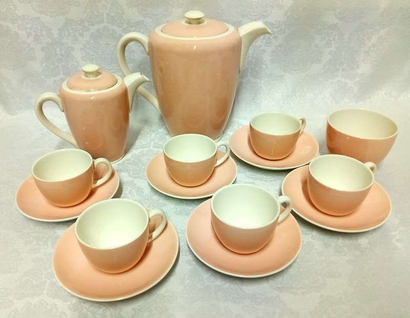 Poole Pottery Twintone Coffee Set - Please read the description