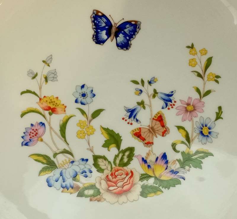 Rare  AYNSLEY Cottage Garden Footed  Fruit Bowl  Perfect Condition