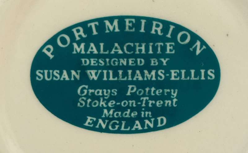 Portmeirion Malachite Rope Edged Bowl by Susan William-Ellis (22ct gold gilding)