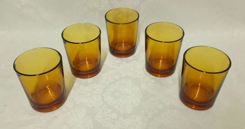 Retro Amber Heavy Tumbler Glasses  5