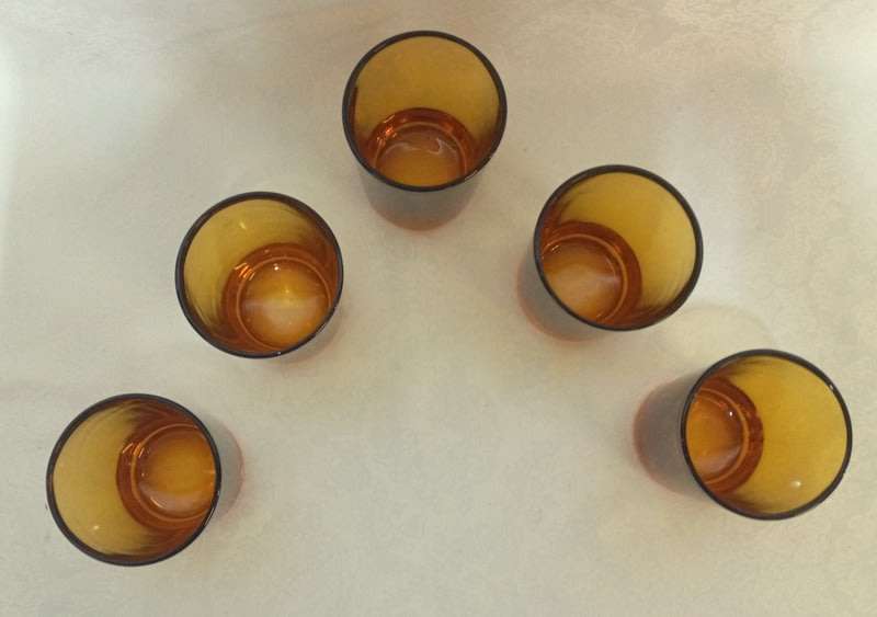 Retro Amber Heavy Tumbler Glasses  5
