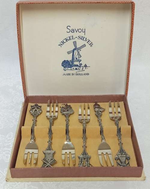Savoy Nickel-Silver Cake Forks Made in Holland