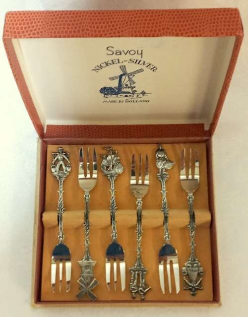 Savoy Nickel-Silver Cake Forks Made in Holland