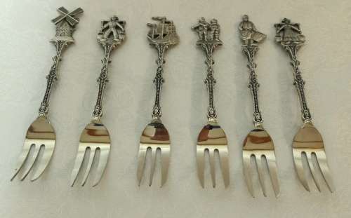 Savoy Nickel-Silver Cake Forks Made in Holland