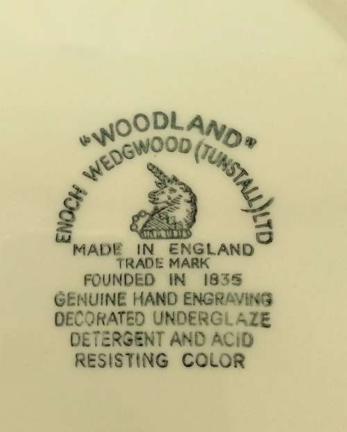 Woodland  Enoch Wedgwood (Tunstall ) Ltd  Made in England