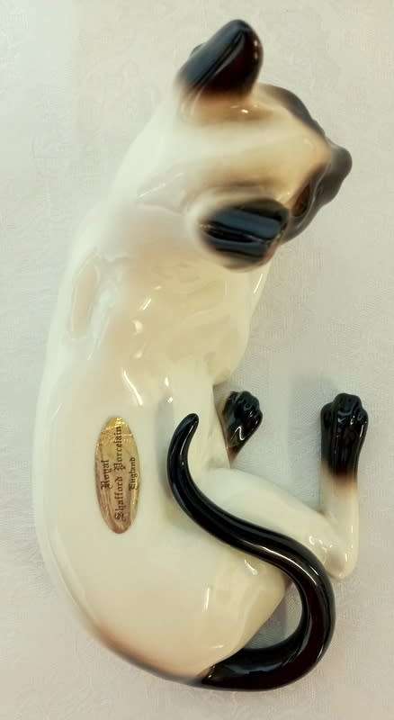 Exquisite pair of Royal Stafford Porcelain Siamese Cats