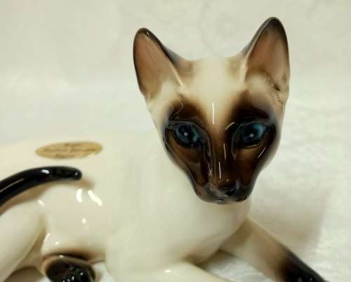 Exquisite pair of Royal Stafford Porcelain Siamese Cats