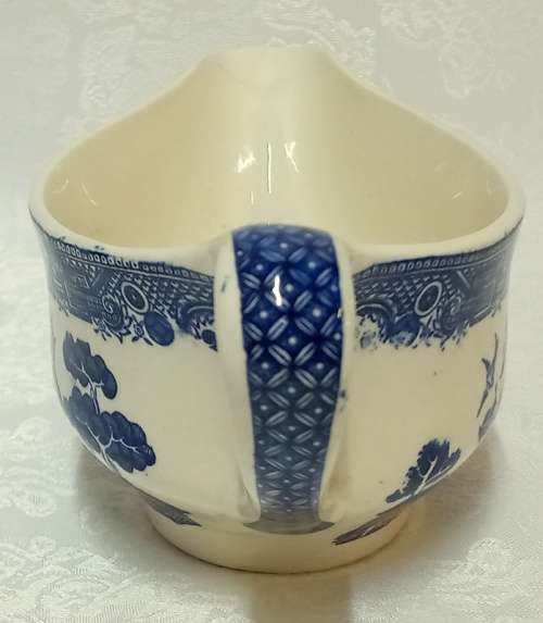 Johnson Bros England Blue Willow Pattern Gravy Boat and Plate