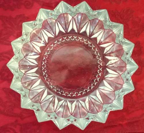 Retro 1970s Kig Indonesia Round Clear Glass Ashtray