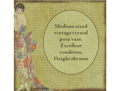 Medium sized vintage crystal posy vase