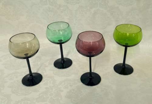 Gorgeous Black Long Stem Multi Colour Wine Glasses