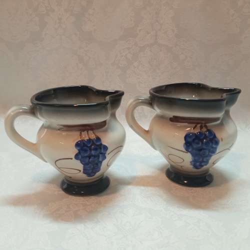 Vintage handmade and painted Italian creamers