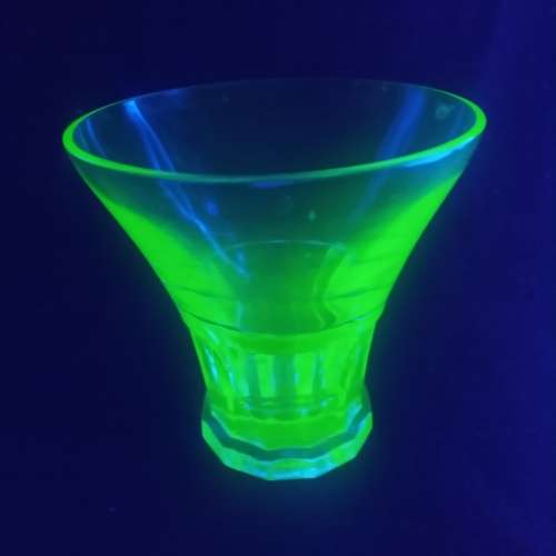 Uranium glass Jug and two glasses