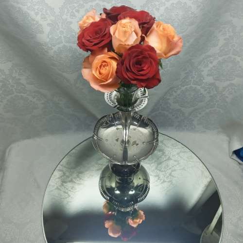 Epergne centerpiece with glass trumpet