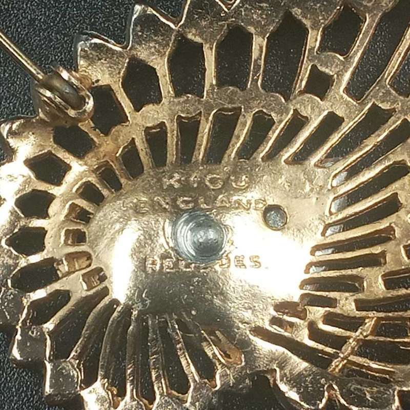 Vintage KIGU Silver Gold Plated Marcasite Brooch