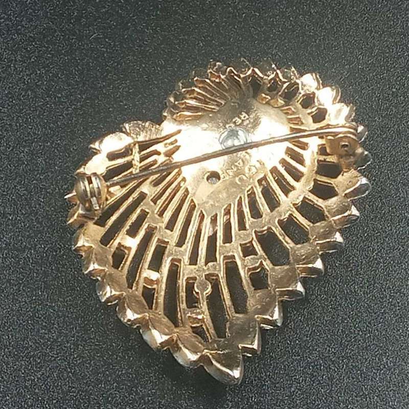 Vintage KIGU Silver Gold Plated Marcasite Brooch