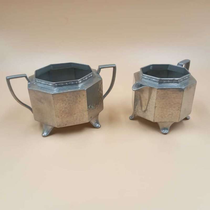 Art Deco Pewter Sheffield Coffee / Tea Set