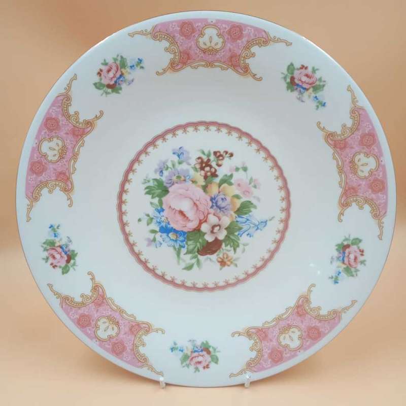 Pink and roses plate.  Spring Garden by Fine China Collection.
