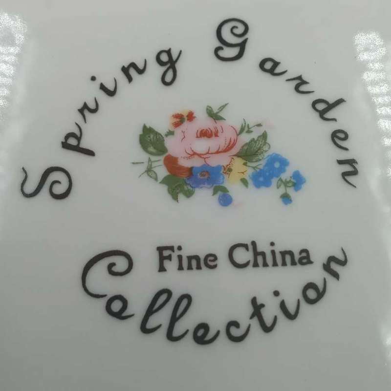 Pink and roses plate.  Spring Garden by Fine China Collection.