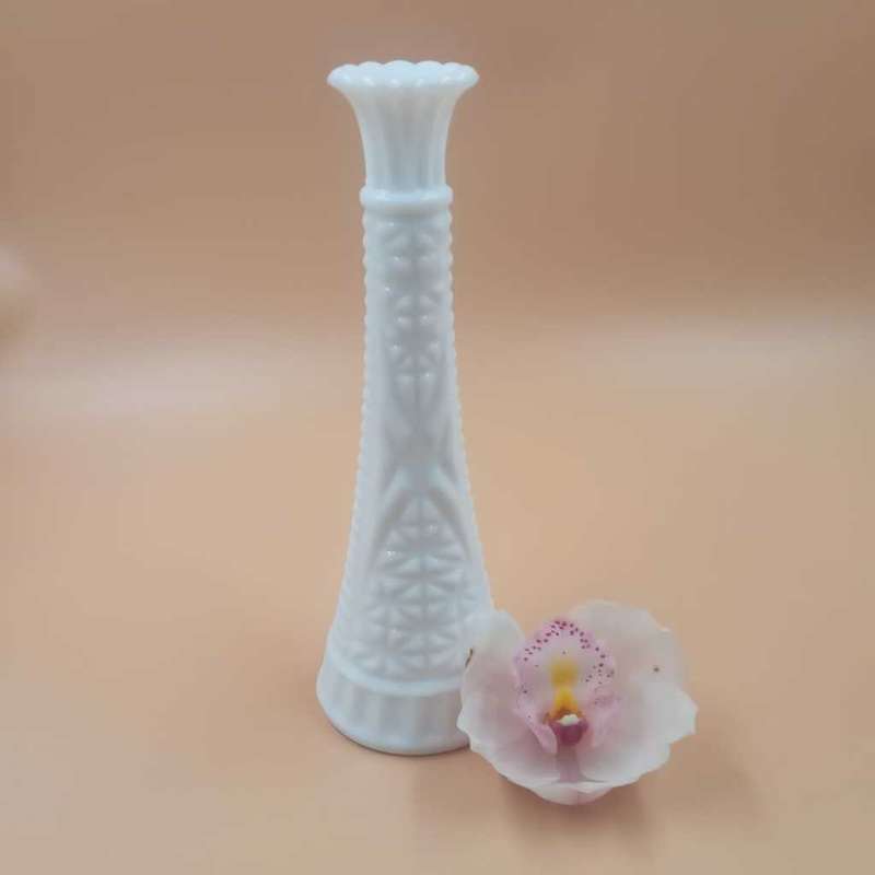 White milk glass vase