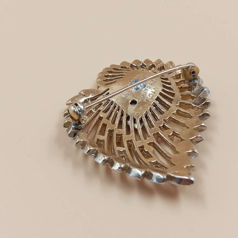 Vintage KIGU Silver and Gold-Plated Marcasite Brooch