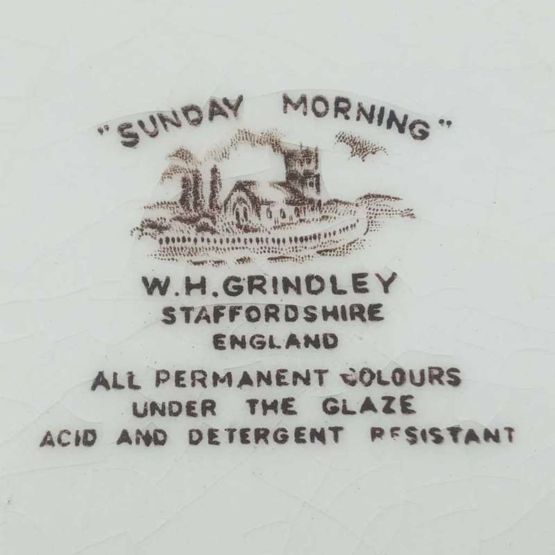 Vintage WH Grindley Staffordshire "Sunday Morning" Plate