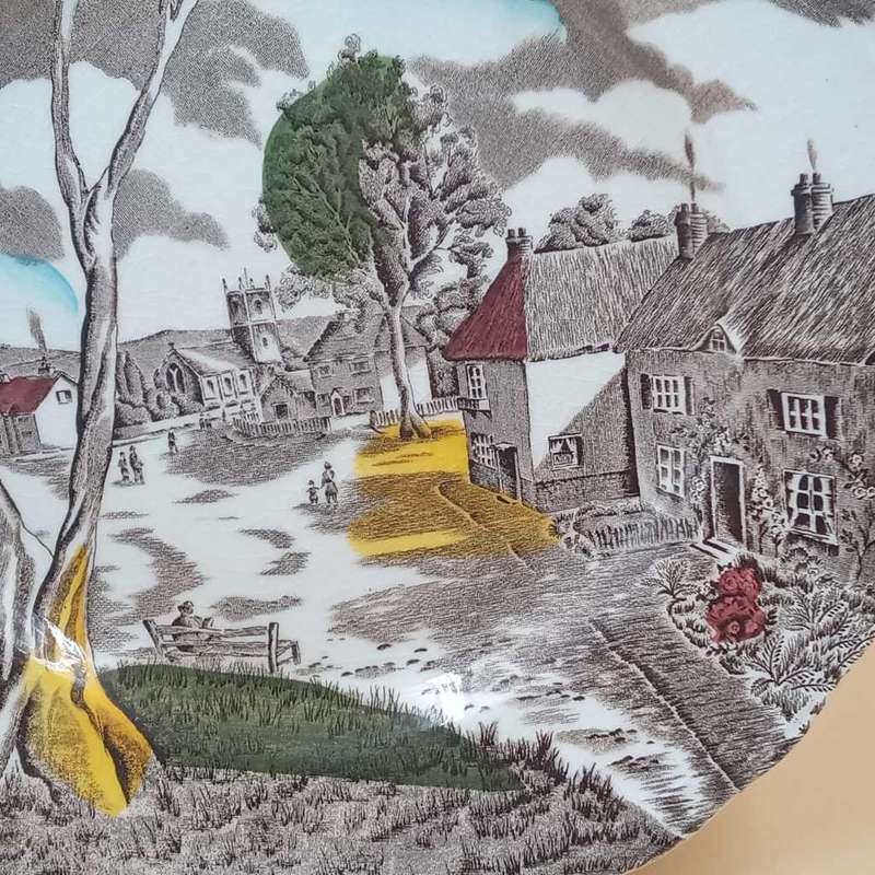 Vintage WH Grindley Staffordshire "Sunday Morning" Plate