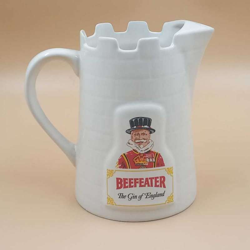 Vintage Beefeater Gin Castle Ceramic Pitcher Stein Mug