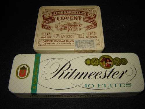 Ritmeester Cigarette tins/ sold as 1 batch of 2 tins