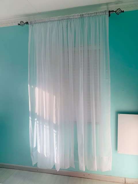 FROSTED SCALLOP CURTAIN  ** 5m x 230cm **  Hurry dont get LEFT  *  WHITE ONLY * READY TO HANG