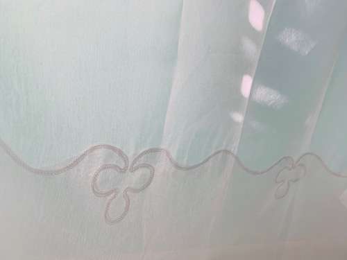 FROSTED SCALLOP CURTAIN  ** 5m x 230cm **  Hurry dont get LEFT  *  WHITE ONLY * READY TO HANG
