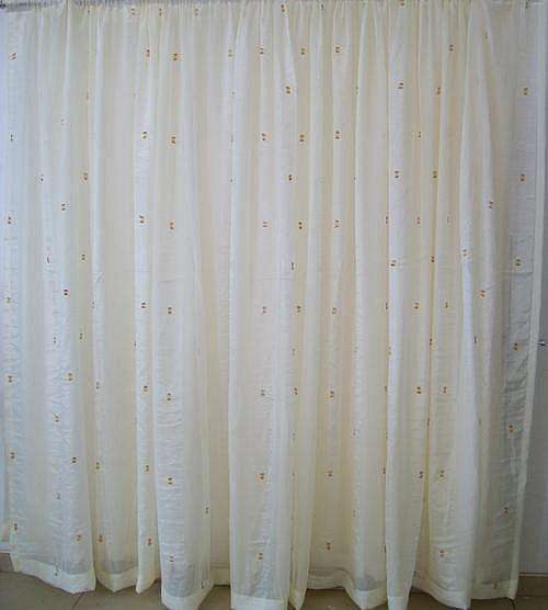 VOILE CURTAINS **BLOCK CRUSH**  5M x 230CM ** WHITE or CREAM - BUY NOW!**READY TO HANG!