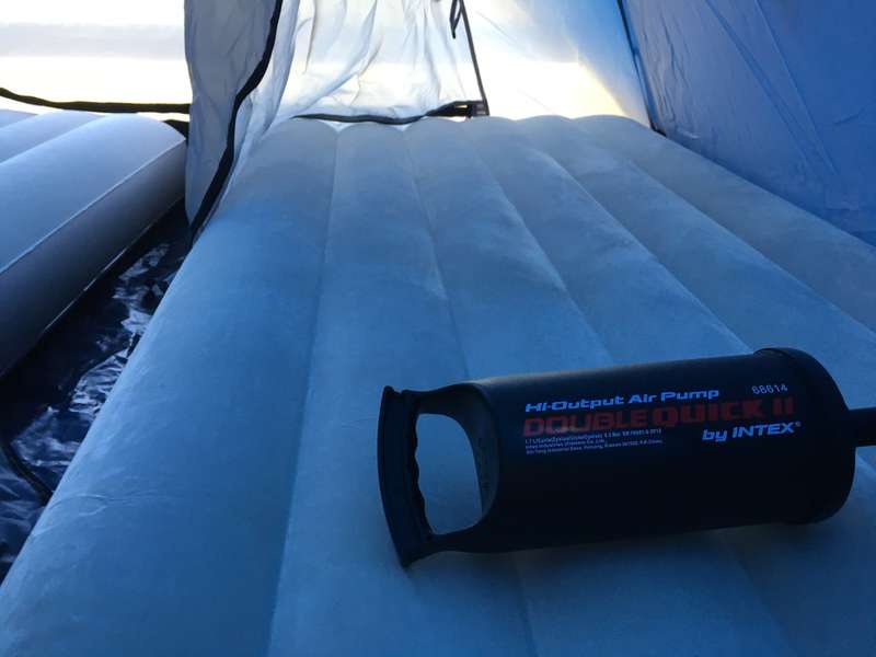 K-Way Panorama 3 dome tent and 2x intex single mattress with pump