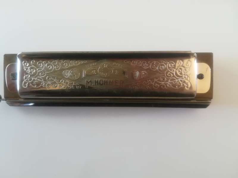 2 X Vintage M. Hohner Harmonicas - Larry Adler Professional 16  and Super Chromonica Harmonica