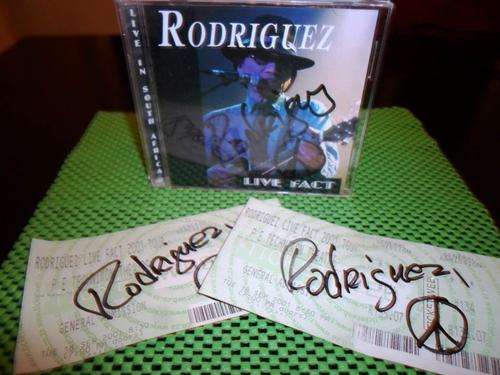 AUTOGRAPHED Rodriguez Live Fact Album Live in South Africa  AUTOGRAPHED Admission Tickets